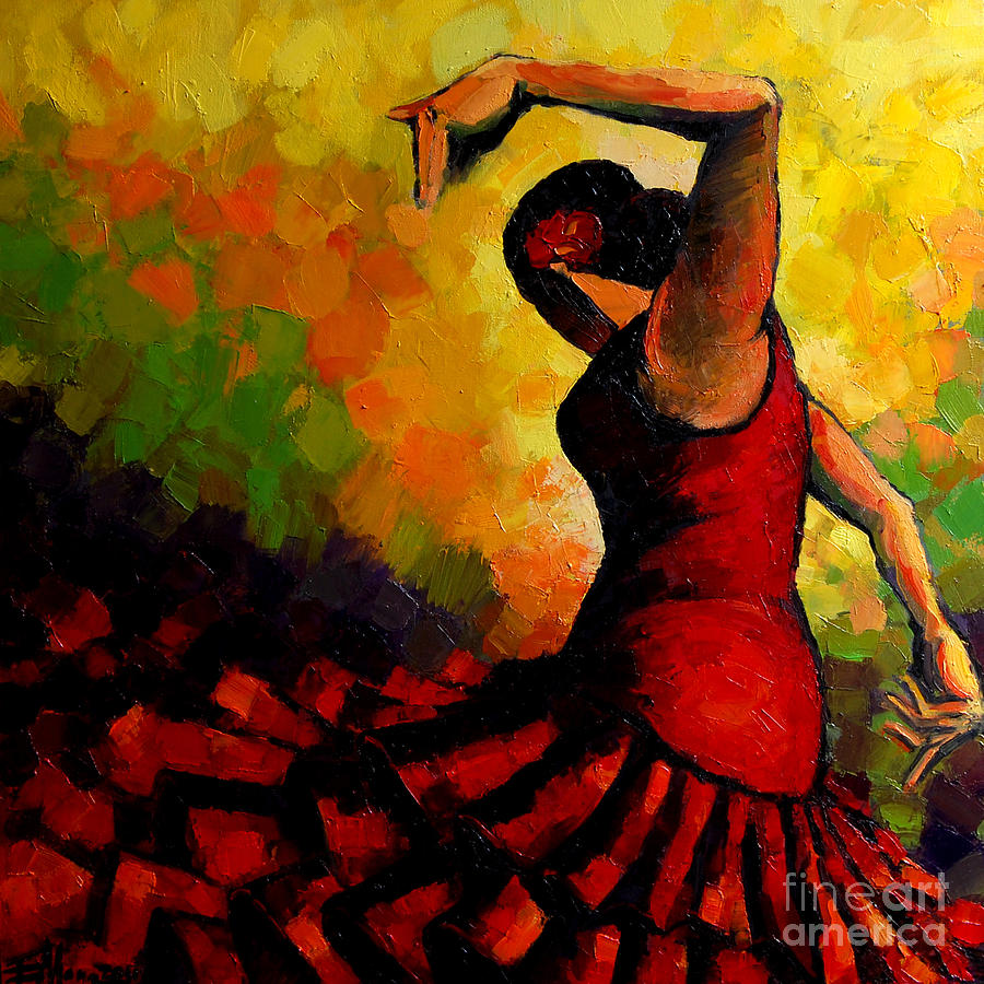 Flamenco Painting by Mona Edulesco