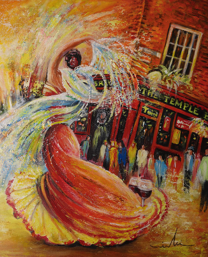 Flamenco in Dublin Painting by Miki De Goodaboom