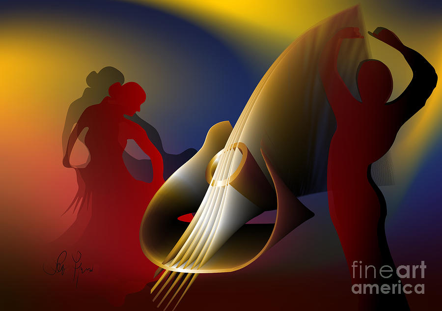 Flamenco Digital Art by Leo Symon