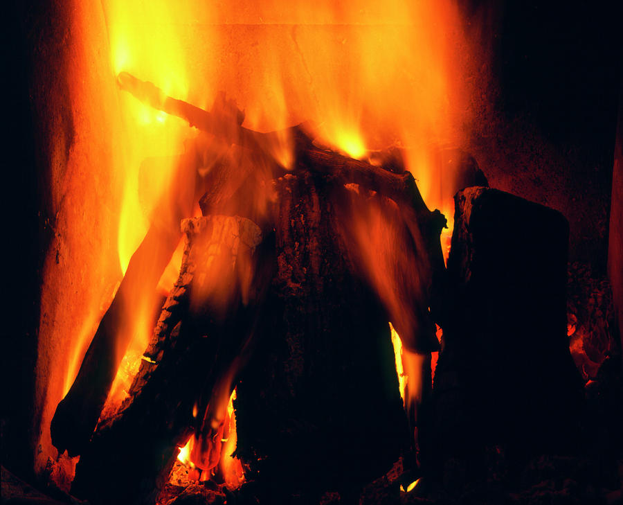 Flames From A Domestic Log Fire Photograph by Science Photo Library Flames From A Domestic Log Fire Photograph by Science Photo Library