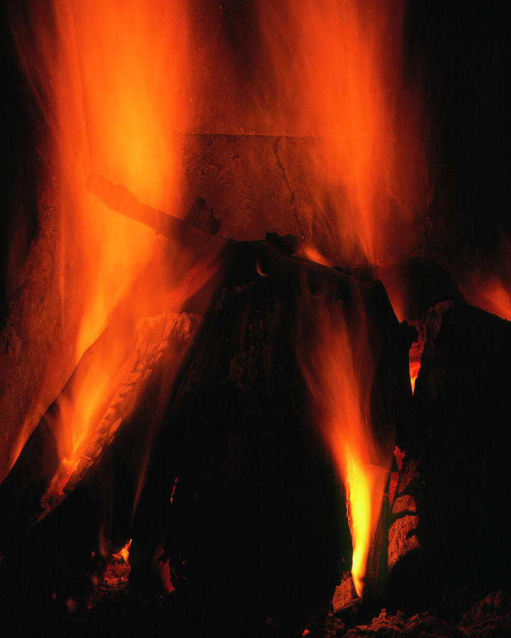 Flames From Log Fire Photograph by Adam Hart-davis/science Photo Library
