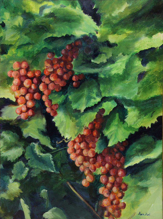 Flames in the Vineyard Painting by Maria Hunt