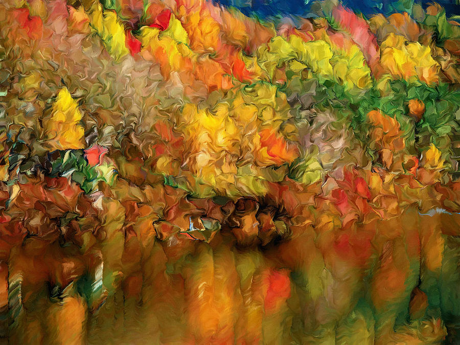 Abstract Painting - Flaming Autumn Abstract by Georgiana Romanovna