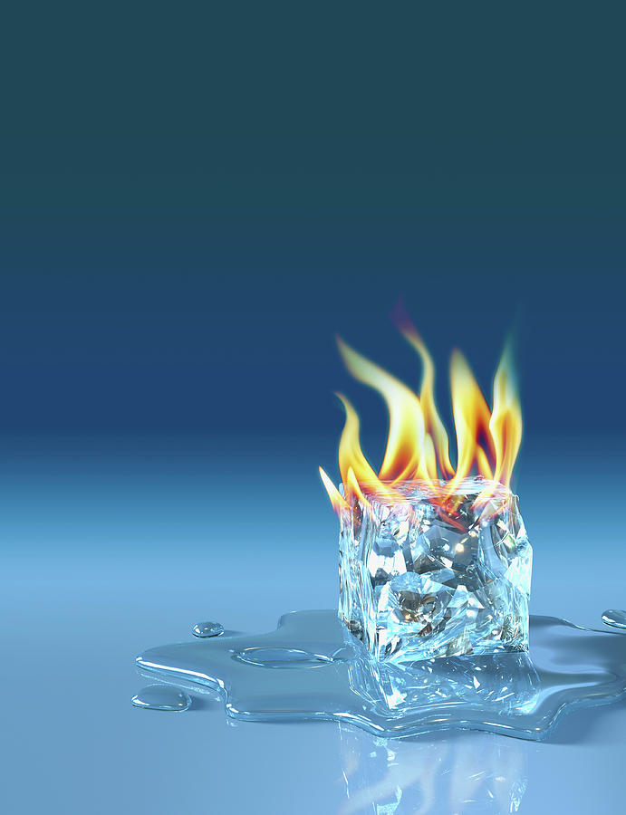 Flaming Ice Cube Photograph by Ikon Ikon Images