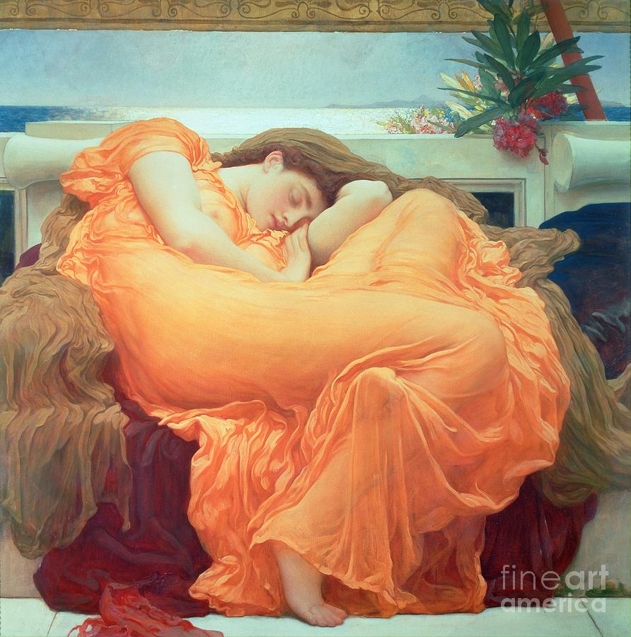 Frederic Leighton Painting - Flaming June by Frederic Leighton