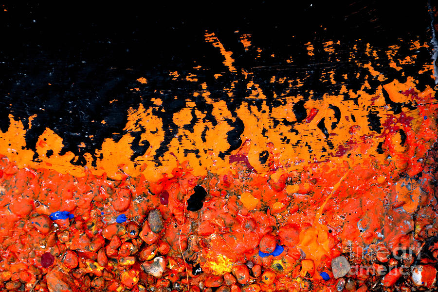 Abstract Photograph - Flaming paint splatters by Amy Cicconi