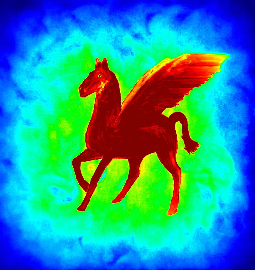 Flaming Pegasus Digital Art by Emma Farrow - Pixels