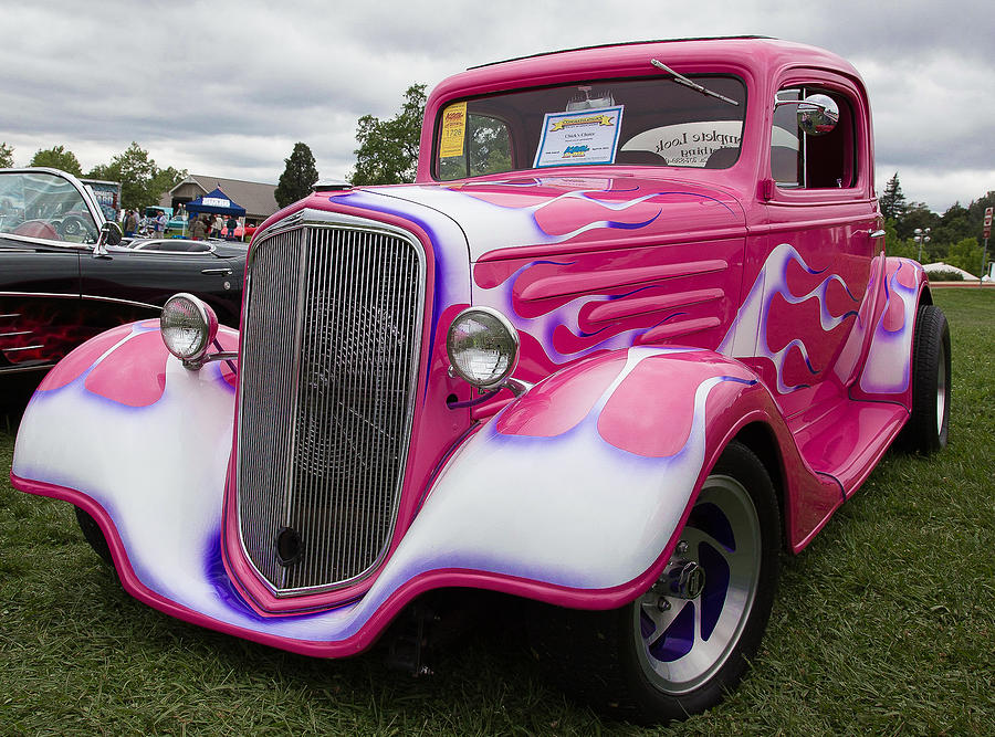 Flaming Pink Hot Rod Photograph by Mike Turner - Pixels