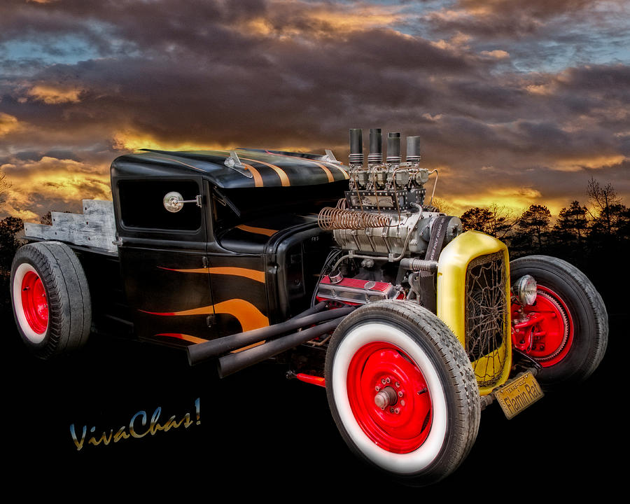 Flaming Rat Rod River Side Picnic Photograph by Chas Sinklier