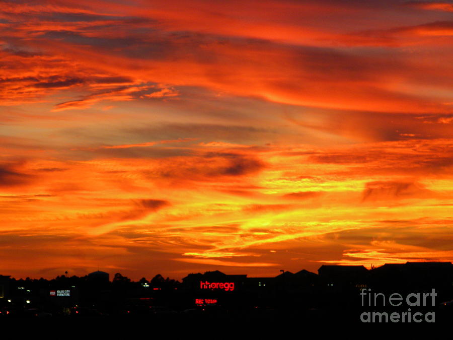 Flaming  Southern Sunset Photograph by Matthew Seufer