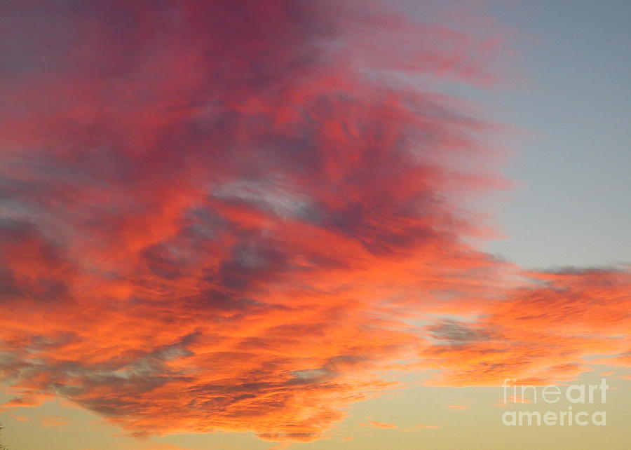 Flaming Sunset Clouds. Photograph by Robert Birkenes