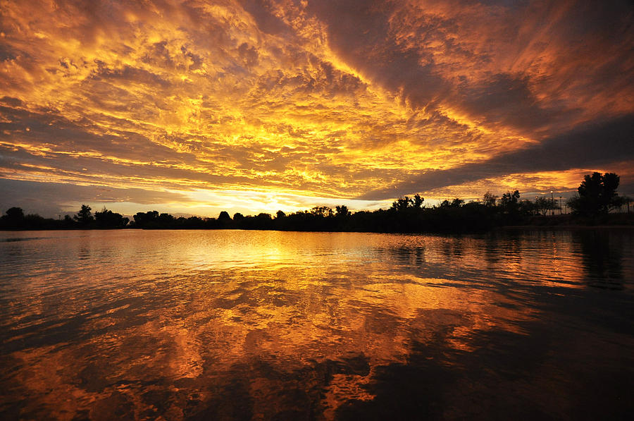 Flaming Sunset Photograph by Eduardo Dinero - Fine Art America