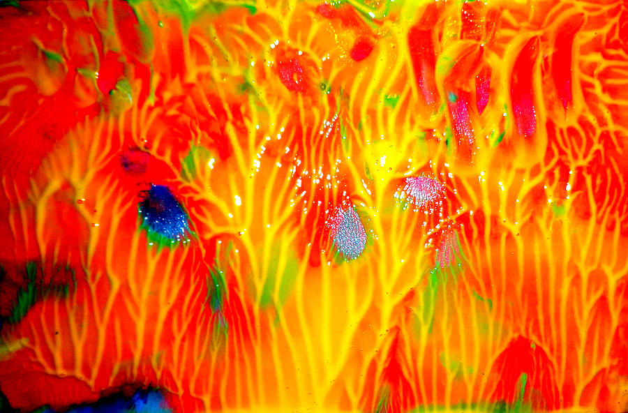 Flaming Textures Painting by Leigh Odom