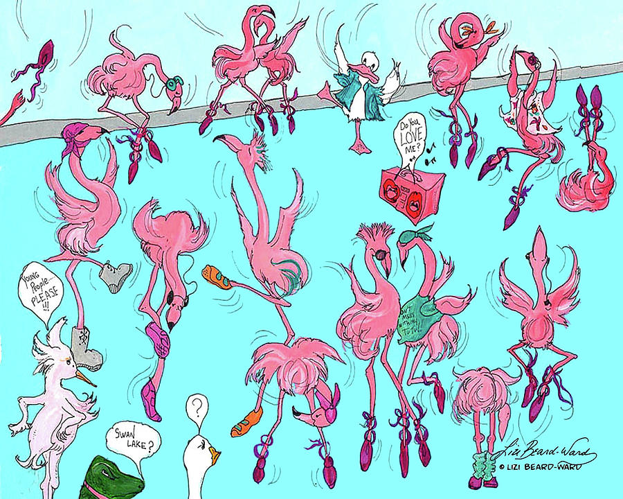 Flamingo a Go Go Painting by Lizi Beard-Ward