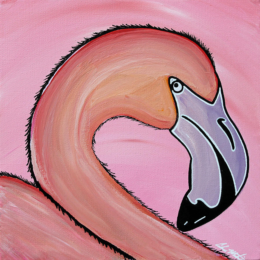 Flamingo Painting - Flamingo by Carlos Martinez Flamingo Painting - Flamingo by Carlos Martinez