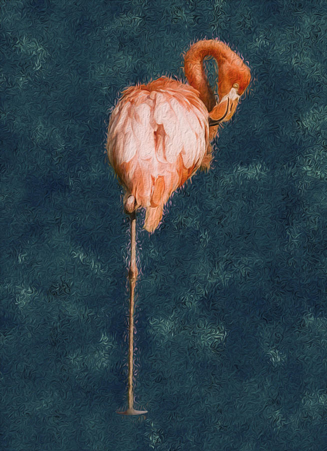 Salmon Painting - Flamingo - Happened At The Zoo by Jack Zulli