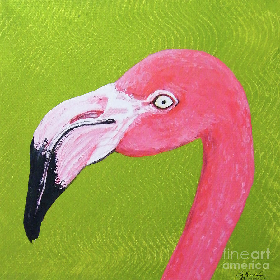 Flamingo Head Painting by Lizi Beard-Ward