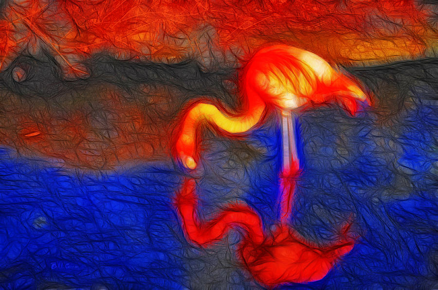 Flamingo in Abstract Photograph by Bill Cannon