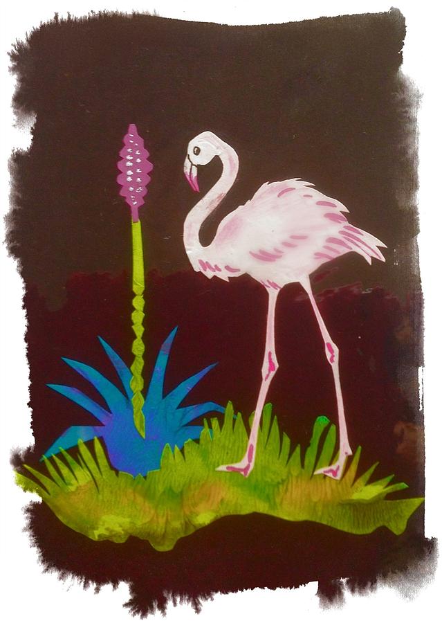 Flamingo Mixed Media by Katerina Kovatcheva