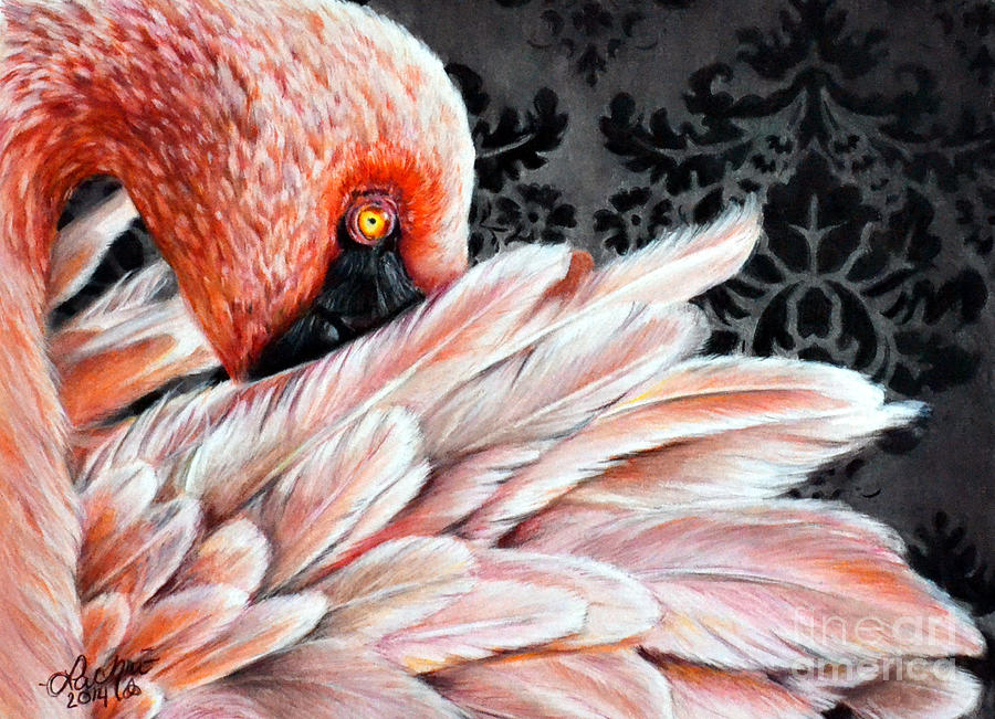 Flamingo Painting by Lachri