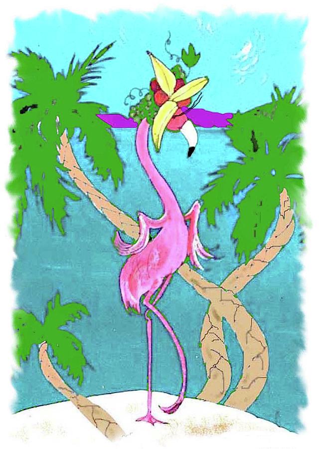 Flamingo Miranda Painting by Lizi Beard-Ward
