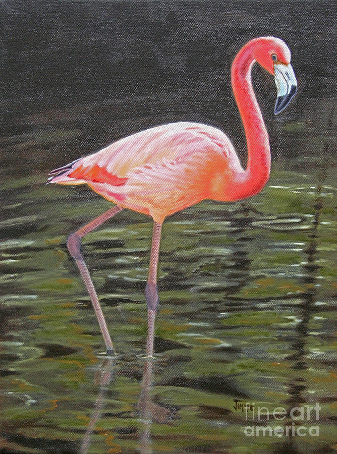 Flamingo on Parade Painting by Jimmie Bartlett