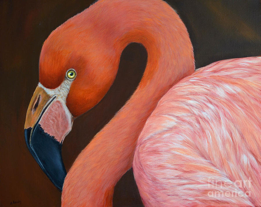 Flamingo Pretty in Pink Painting by Nancy Lauby