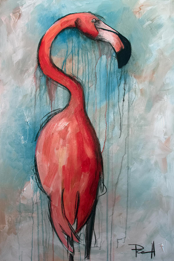 Flamingo Painting by Sean Parnell