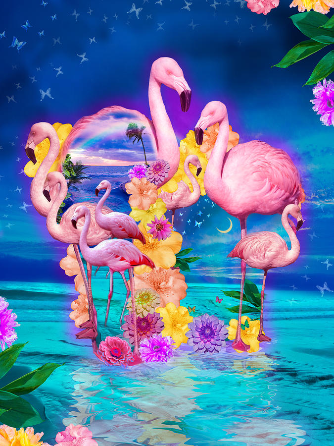 Fantasy Photograph - Flamingo Shape wbackground by MGL Meiklejohn Graphics Licensing