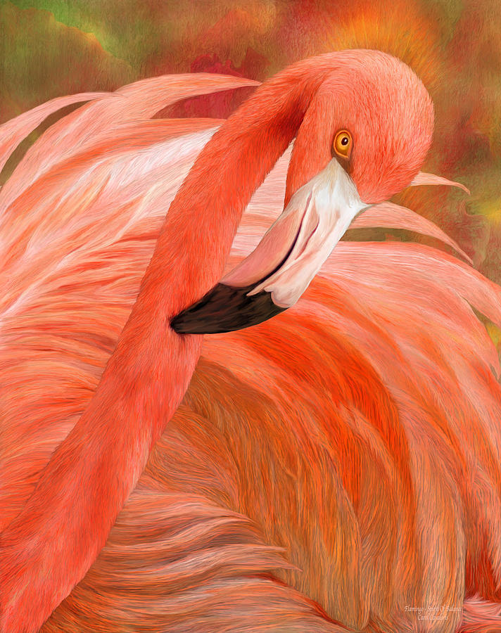 Flamingo - Spirit Of Balance Mixed Media by Carol Cavalaris - Pixels