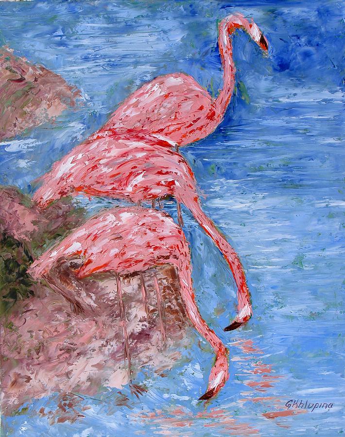 Flamingos Painting by Galina Khlupina - Fine Art America