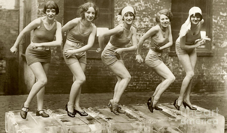 Vintage Photograph - Flapper Girls by Jon Neidert