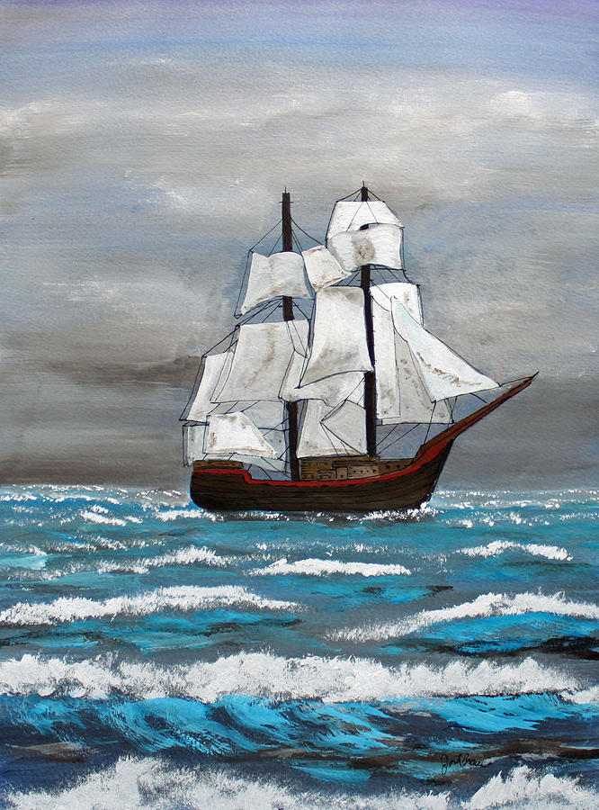 Sails Flapping Flapping Sails Painting by Jack G Brauer - Fine Art America
