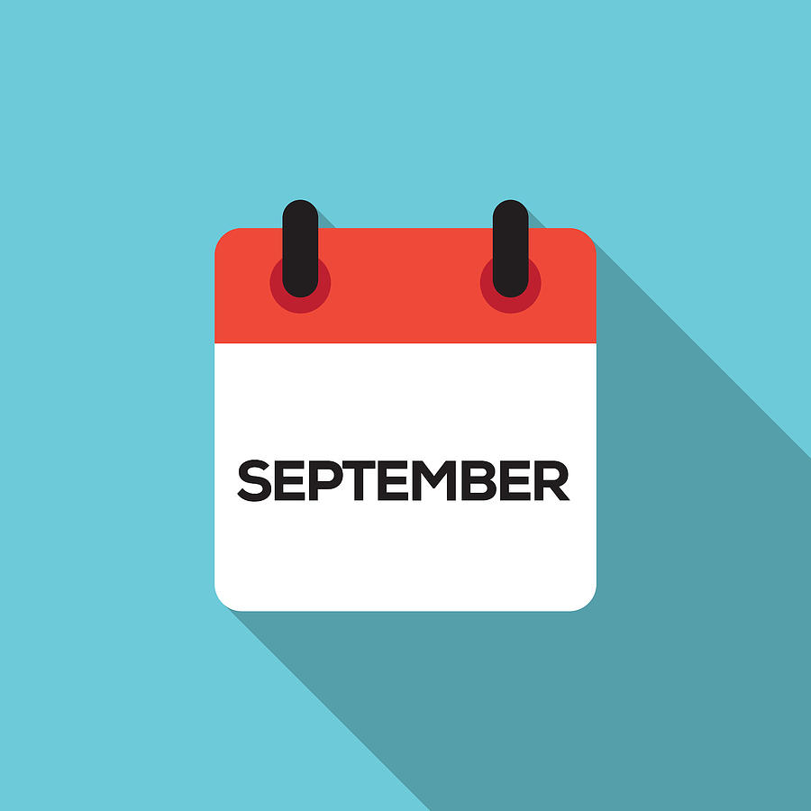 Flat Calendar Design - September Drawing by Cnythzl