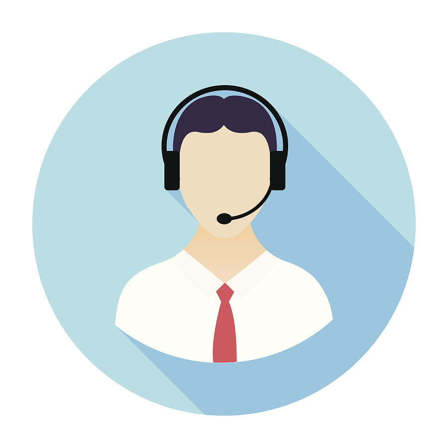 Flat Call Center Icon Drawing by Ilyast