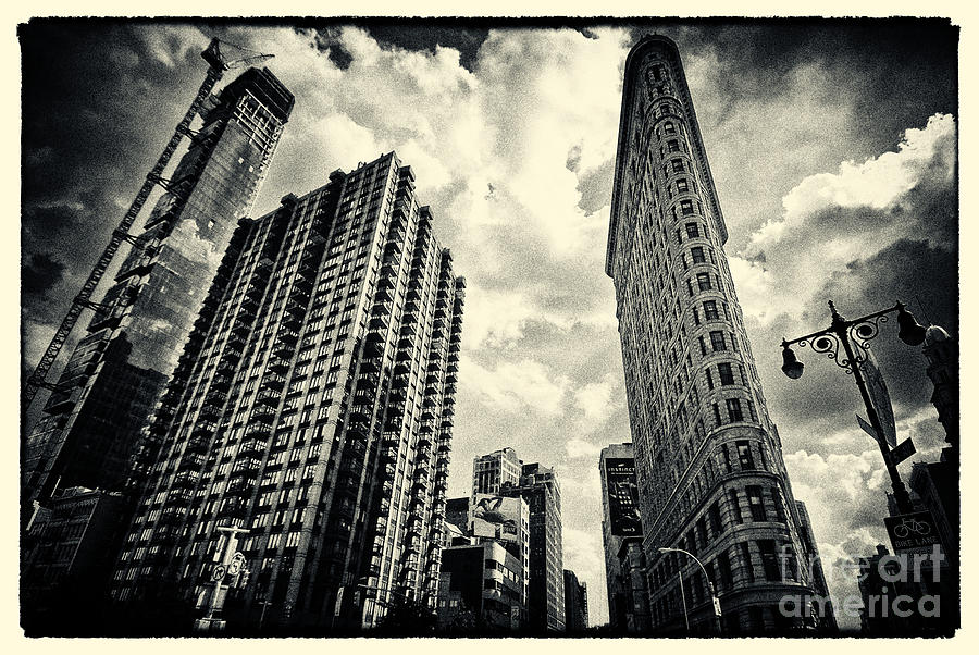 Vintage Photograph - Flat Iron Building New York City by Sabine Jacobs