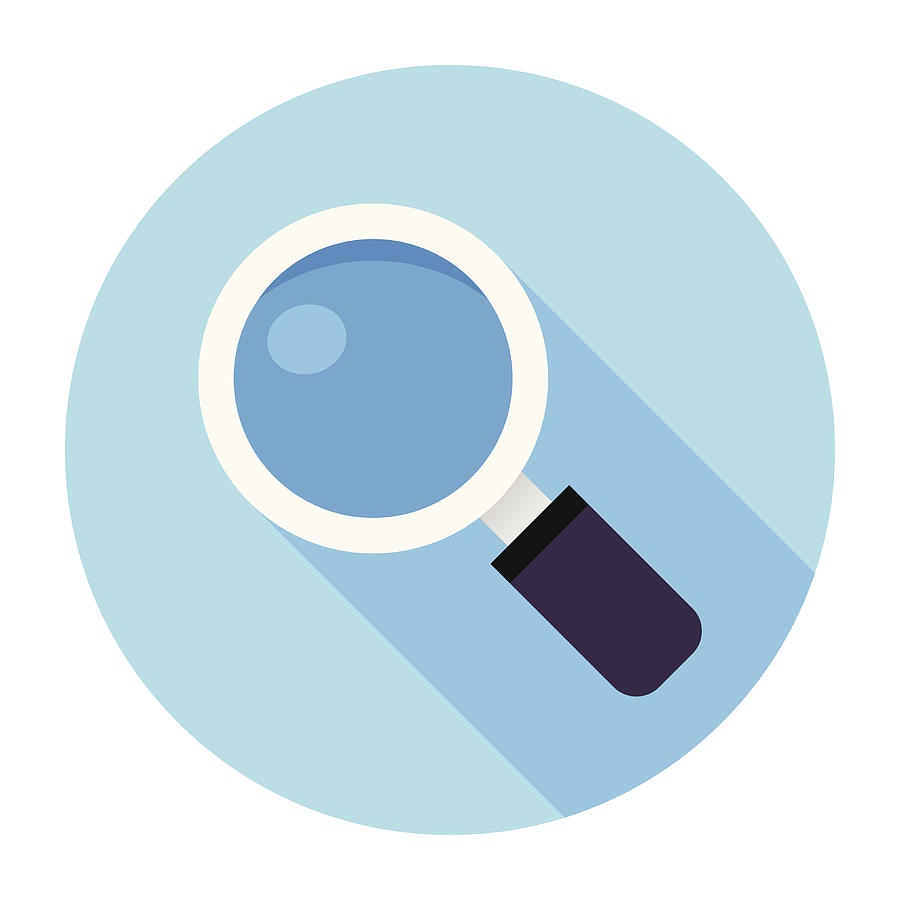 Flat Magnifier Icon Drawing by Ilyast