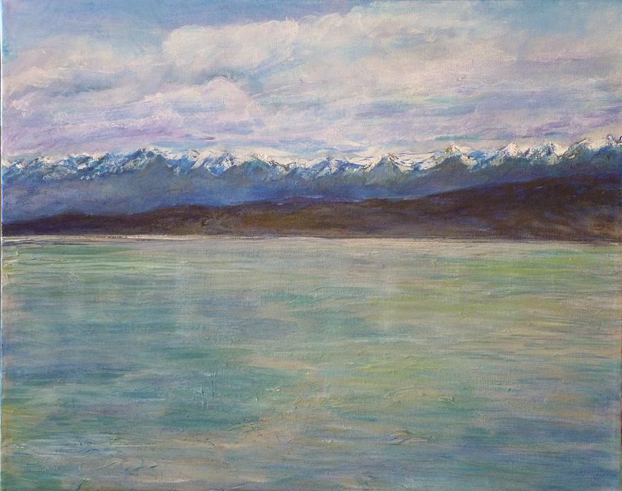 Flathead Lake Montana Painting by Helen Campbell