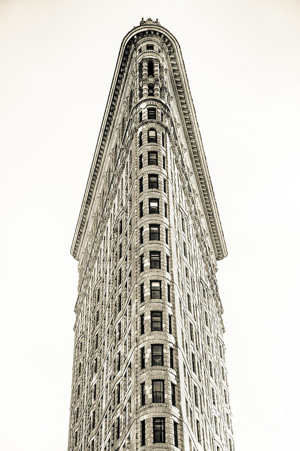 Flatiron Building in Sepia Photograph by Diane Diederich