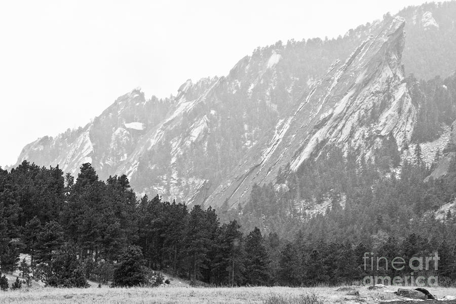 Flatiron in Black and White Boulder Colorado Photograph by James BO Insogna