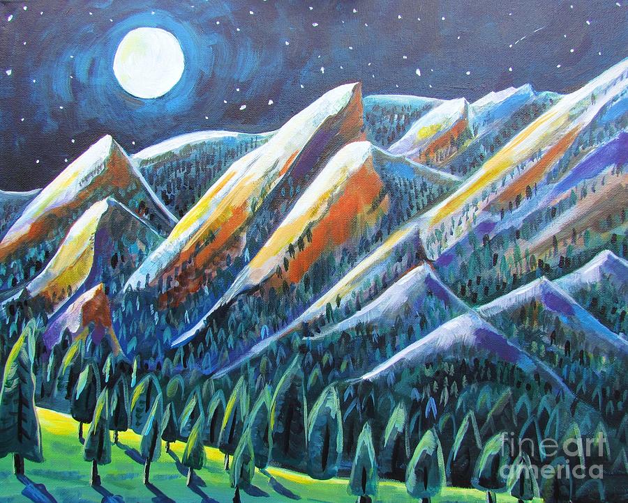 Mountain Painting - Flatirons Glow #1 by Harriet Peck Taylor