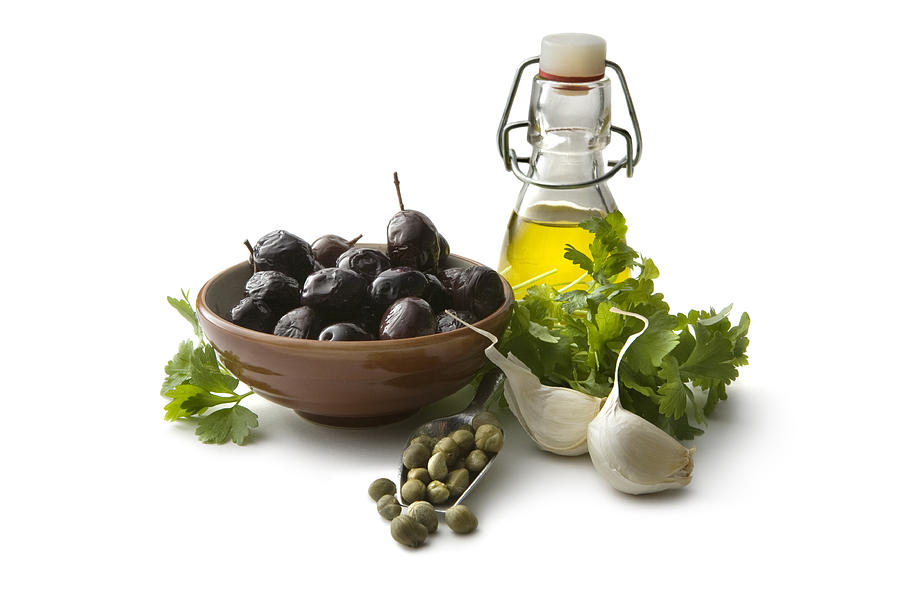 Flavouring: Black Olives, Oil, Capers, Coriander and Garlic Photograph by Floortje