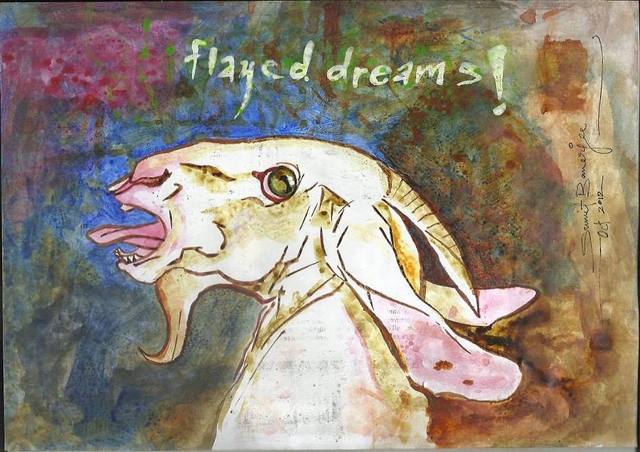 Collage Painting - Flayed Dreams by Sumit Banerjee Collage Painting - Flayed Dreams by Sumit Banerjee