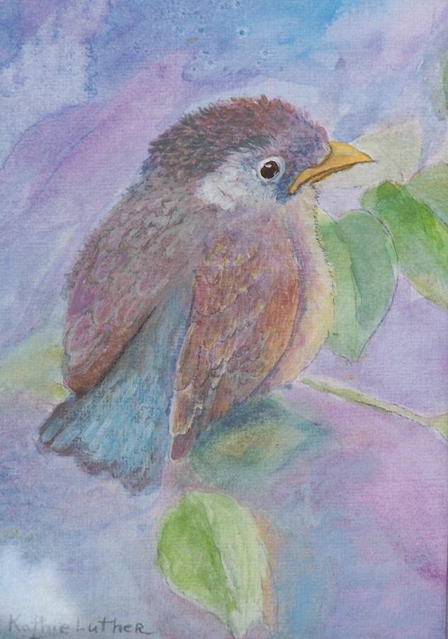 Fledgling Bluebird Painting by Kathleen Luther