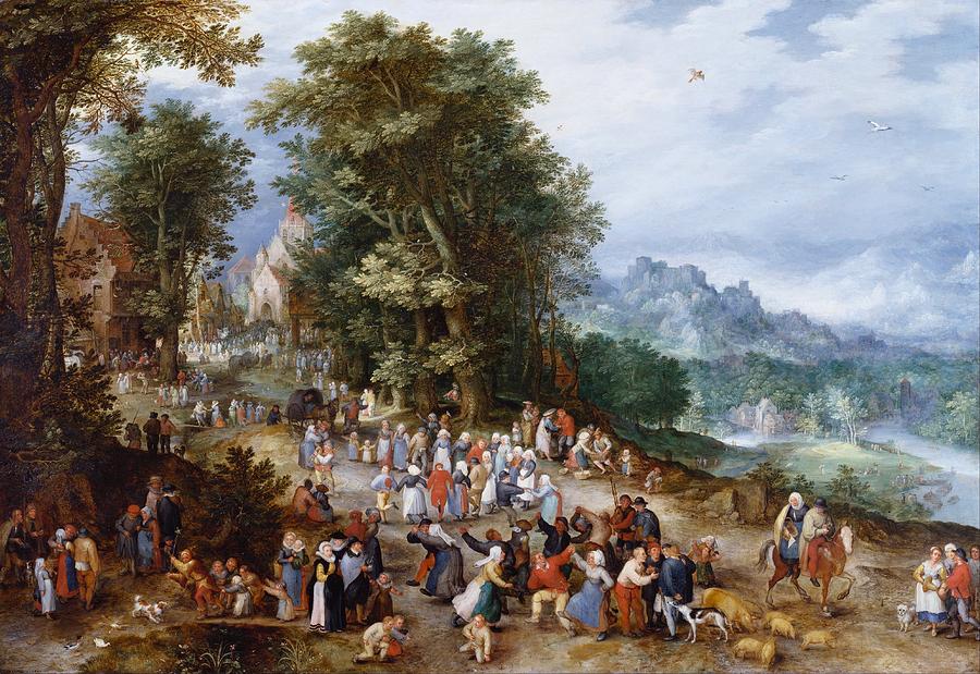 London Painting - Flemish Fair by Jan Brueghel the Elder