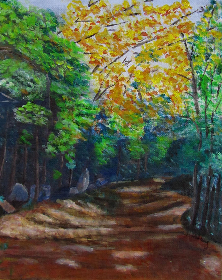 Fletcher Cascade Trail Painting by Linda Feinberg