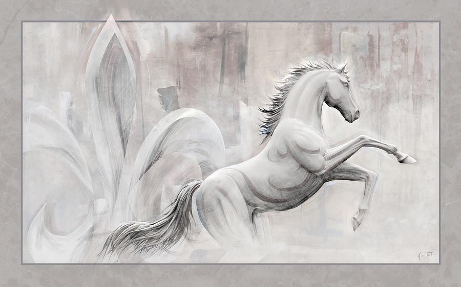 Abstract Digital Art - Fleur de Lis Horse by James Thornton