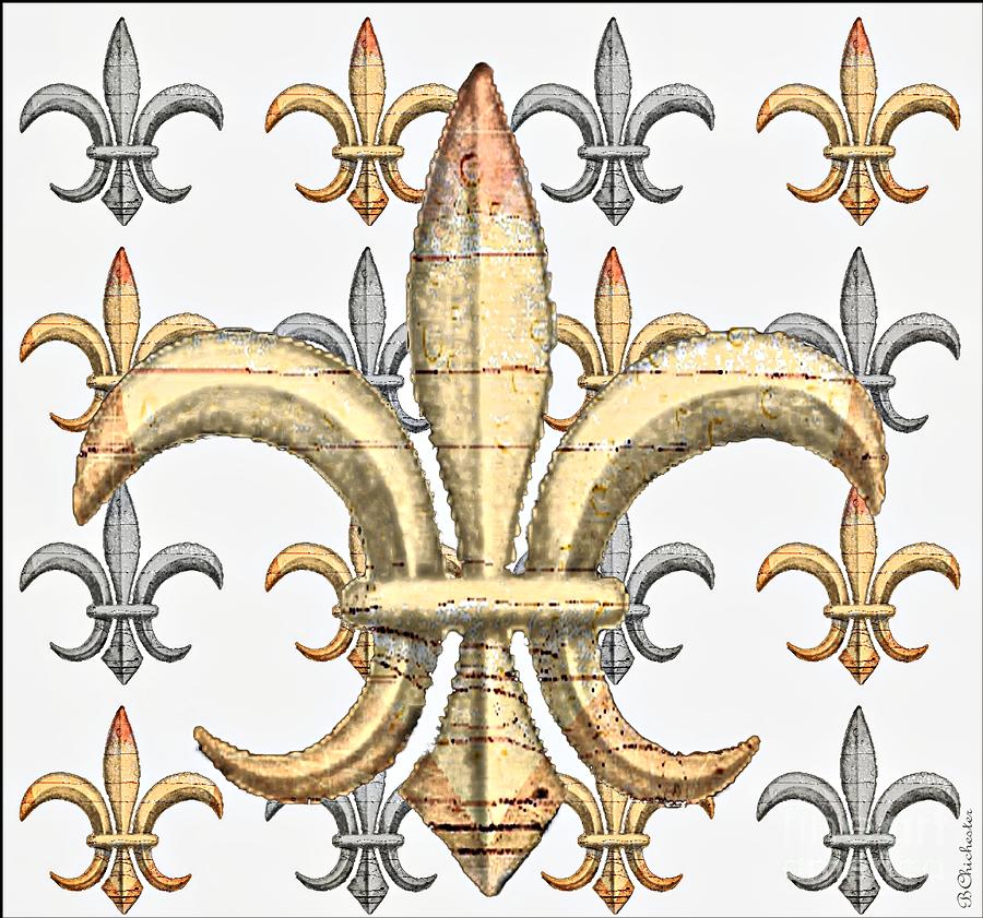 Fleur de Lys Silver and Gold Photograph by Barbara Chichester