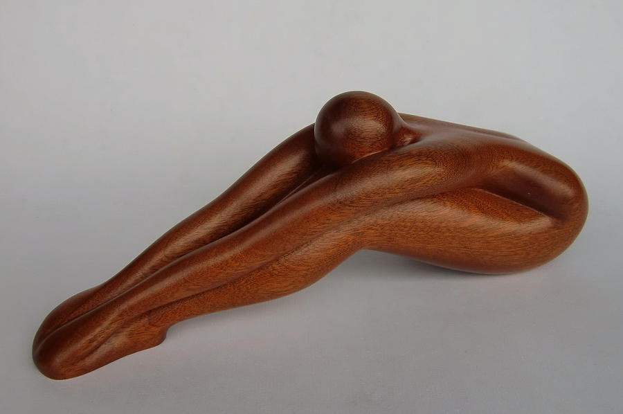 Nude Woman Wood Sculpture GIRL and TREE Wood sculpture by Jakob Wainshtein