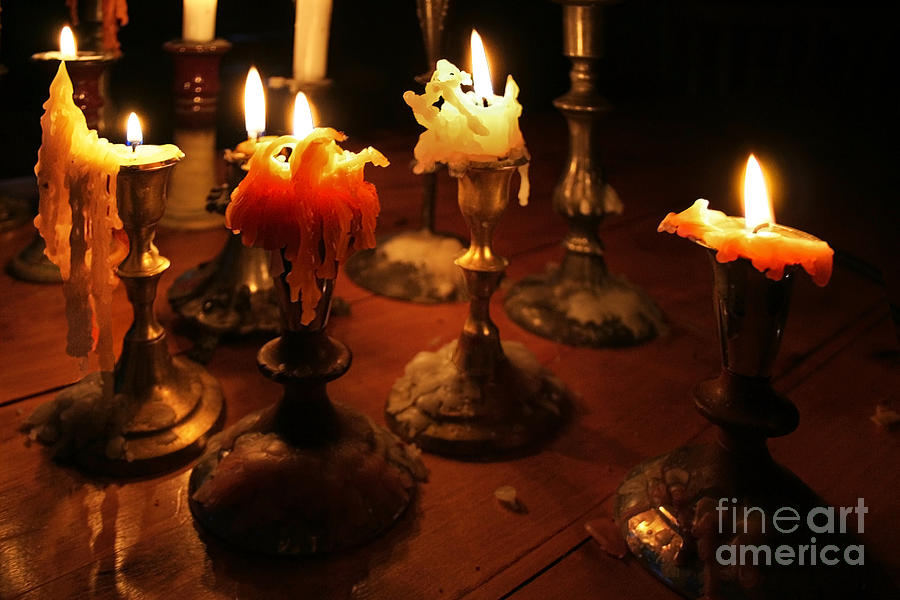 Candle Photograph - Flickering Firelight by Barbara McMahon